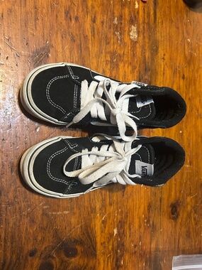 Vans Off the Wall kids youth 12 black high top canvas old school